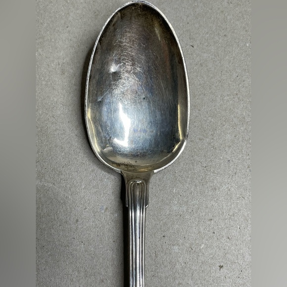 1883 Denmark Silver Serving Spoon Carl S Moinichen Monogram 4/16/1892 - Picture 2 of 10